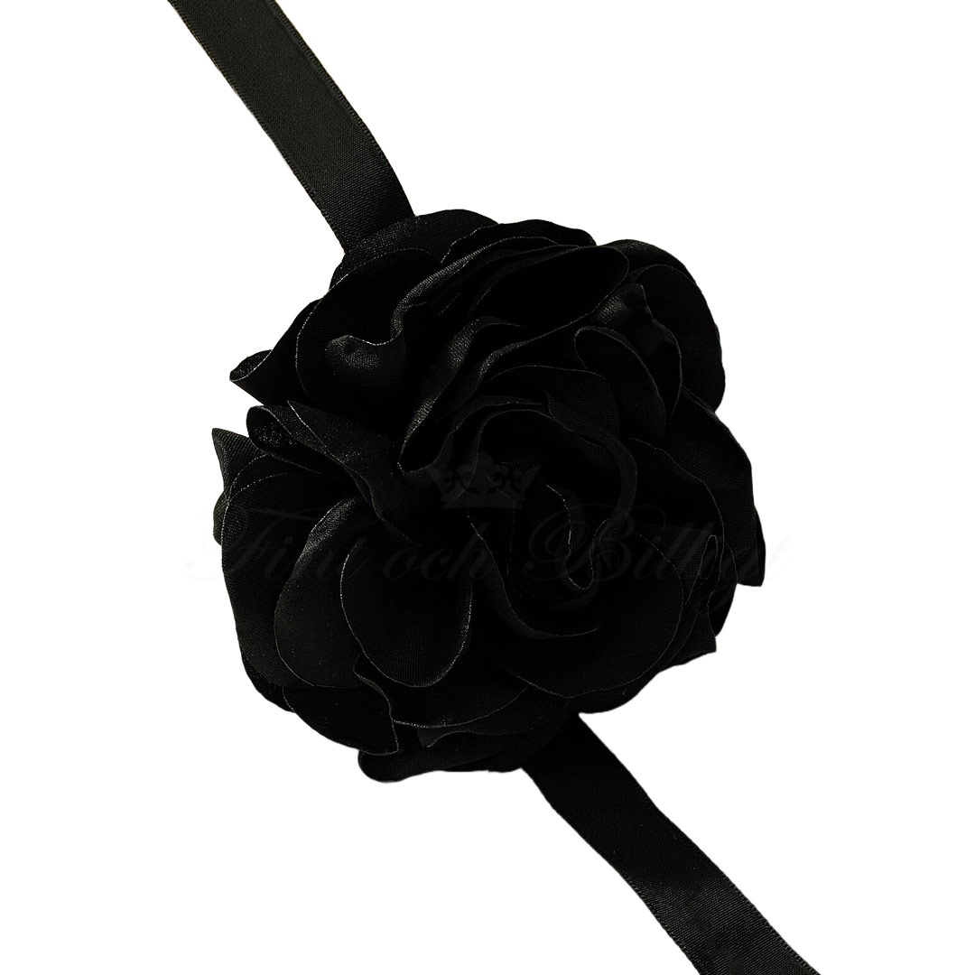 Black Rose - Flower Choker Halsband blomma svart - 3