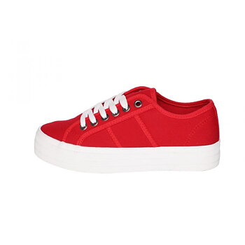 Sneakers platform dam röd