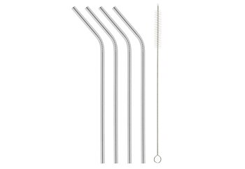 Sugrör, rostfritt stål 4-pack