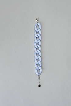 BOW19 Big chain bracelet light blue mat