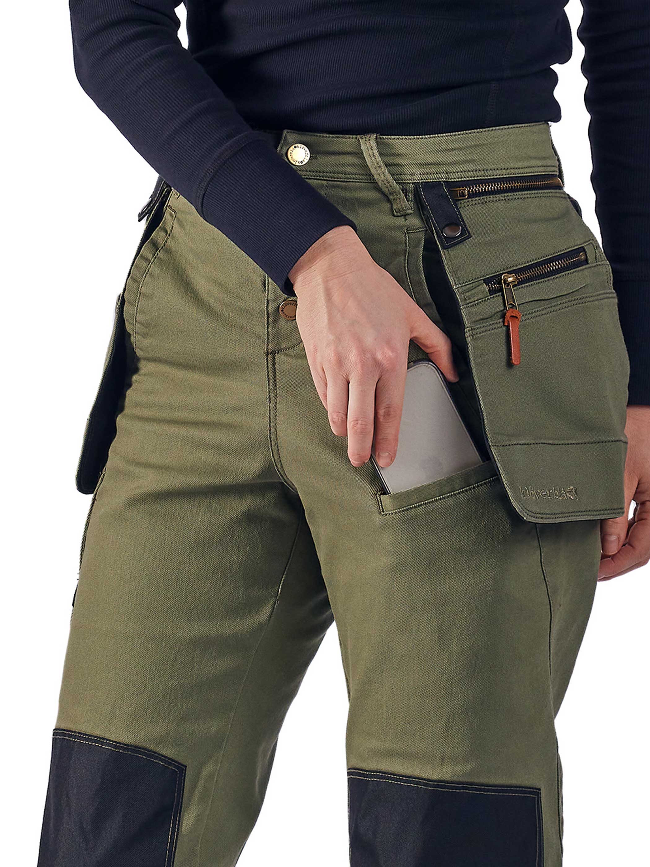 Annie worker pants - arbetsbyxa dam - Olive - 4
