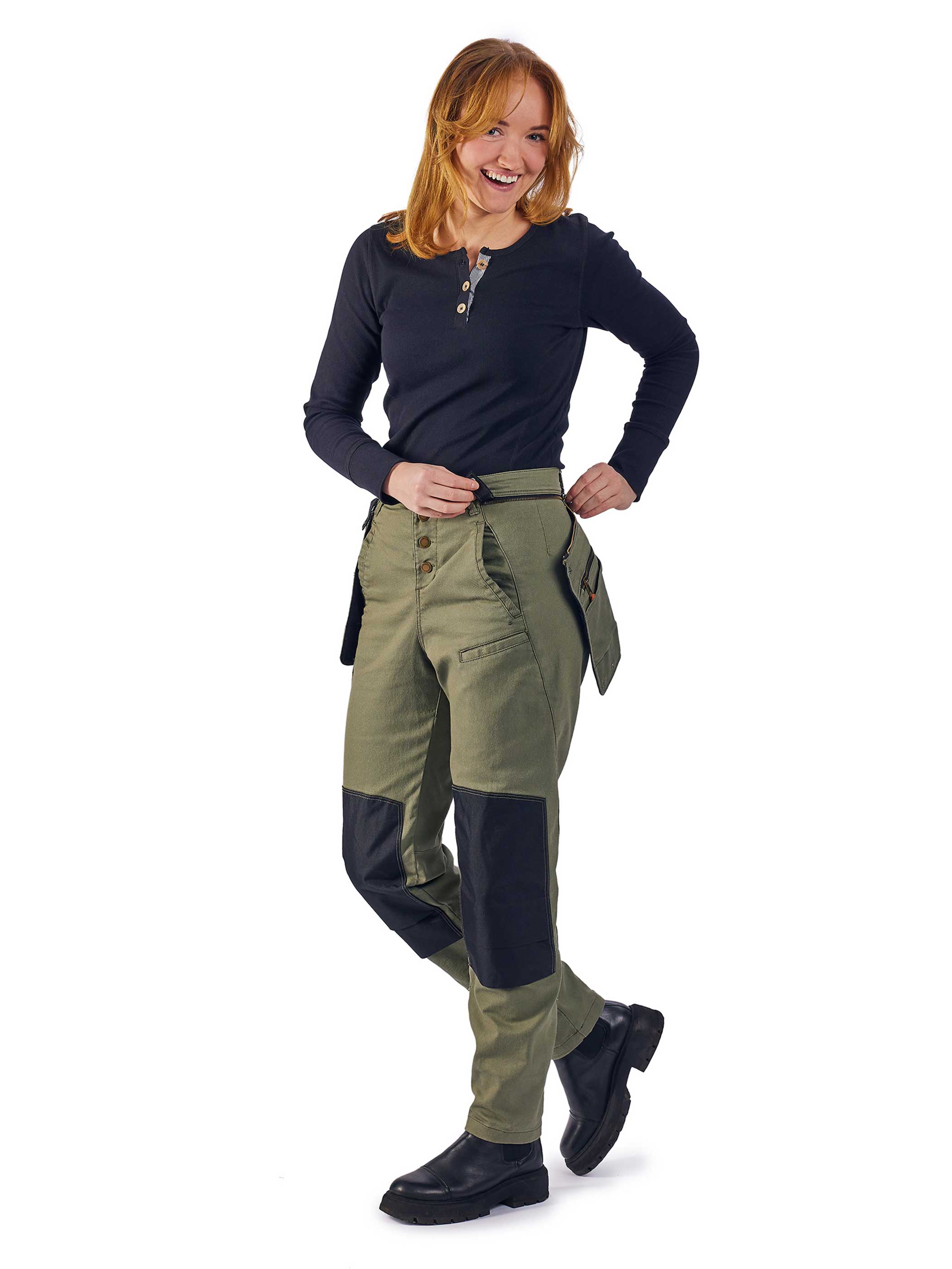 Annie worker pants - arbetsbyxa dam - Olive - 3