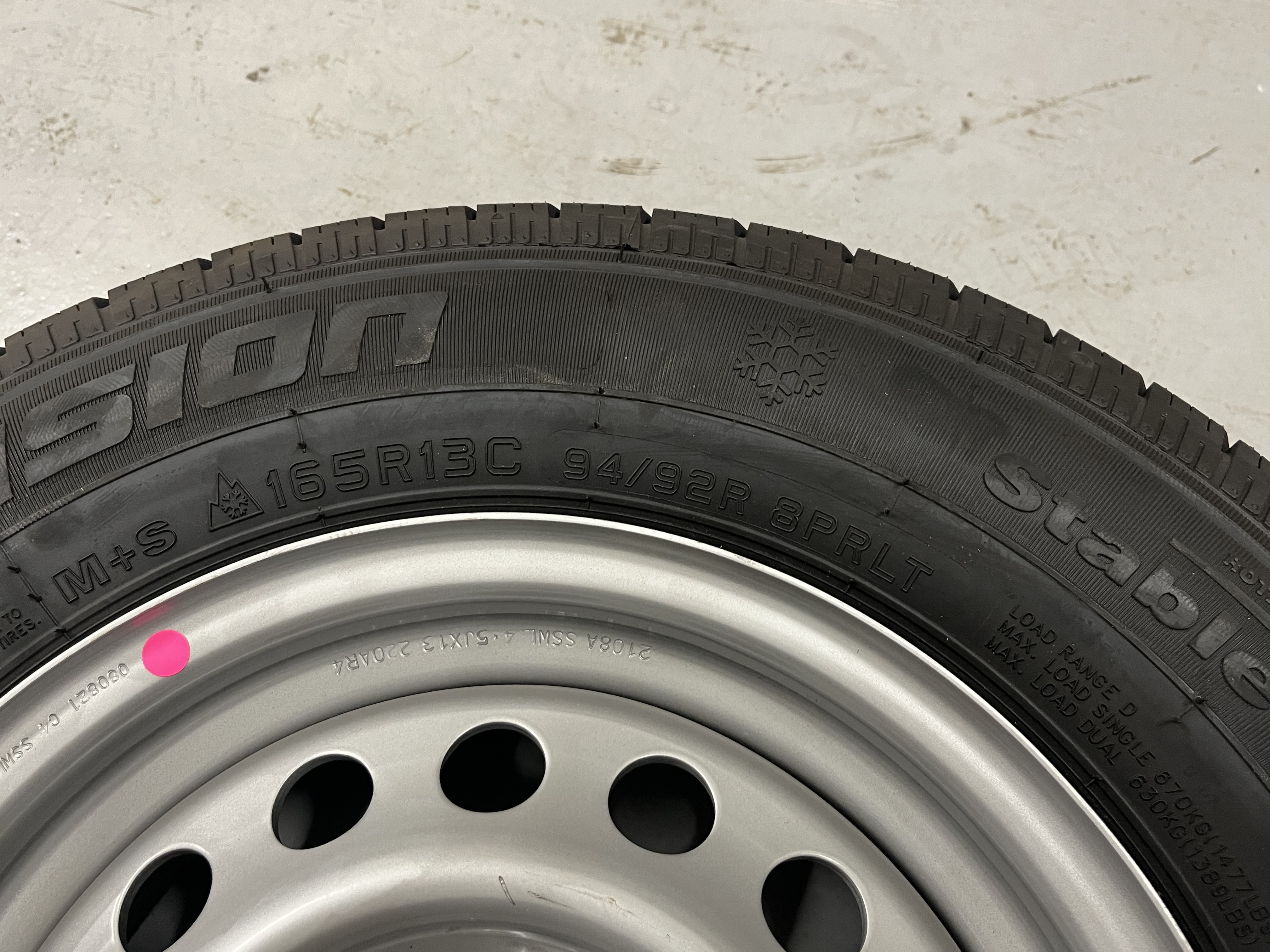 Vinterhjul odubbade 165/80 R13 C8  4 bult - 3