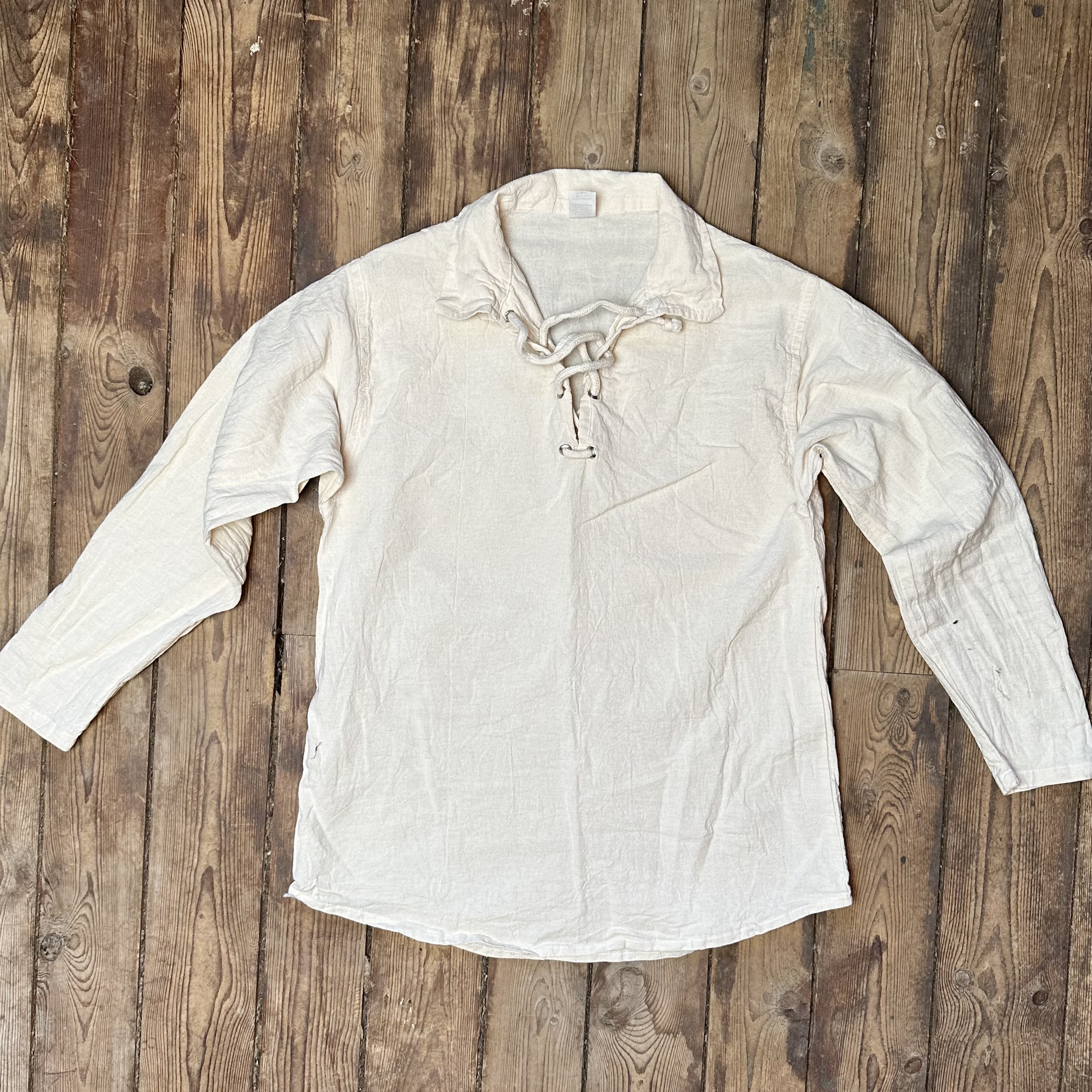 Bomulls muslin Mexican Henley snörning  - 2