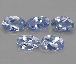5 piedras preciosas de tanzanita naturales genuinas raras de alta calidad peso total 1.22 ct