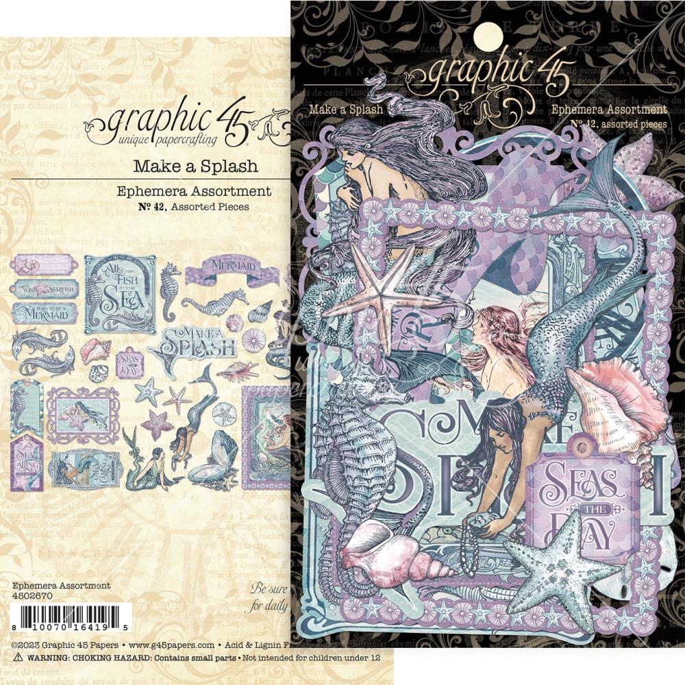 Graphic45 - Make A Splash - Cardstock Die-Cut Assortment