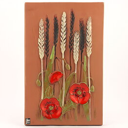 Aimo Nietosvuori (1970s) Rectangular Wall Plaque with Wheat Spike Motif 31 cm #768