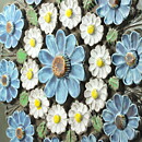 Aimo Nietosvuori (1970s) Quadratic Wall Plaque with Colorful Flower Decor 30 cm  [Sample Images]