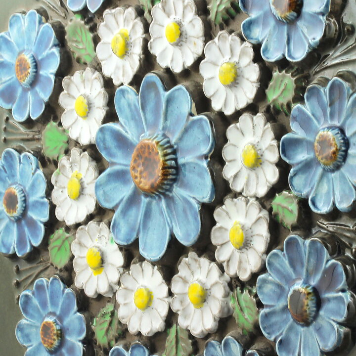 Aimo Nietosvuori (1970s) Quadratic Wall Plaque with Colorful Flower Decor 30 cm  [Sample Images]