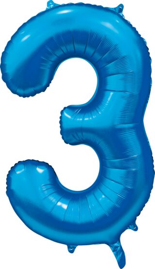 Sifferballonger 86 cm Satin Blå - 4