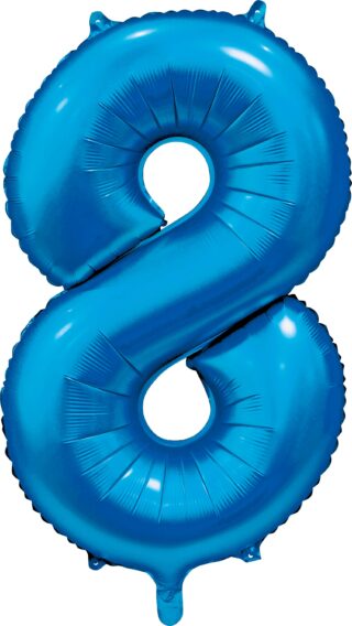 Sifferballonger 86 cm Satin Blå - 9