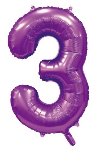 Sifferballonger 86 cm Satin Lila - 4