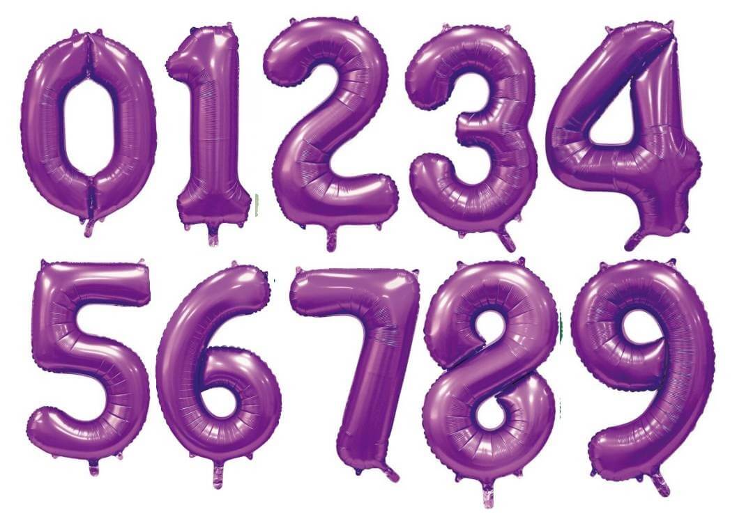 Sifferballonger 86 cm Satin Lila
