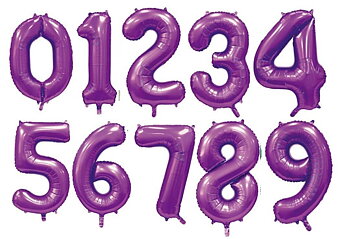 Sifferballonger 86 cm Satin Lila
