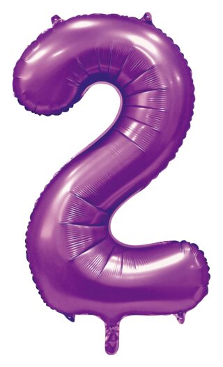 Sifferballonger 86 cm Satin Lila - 3