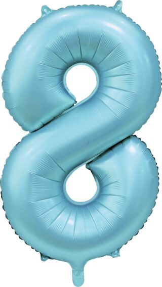 Sifferballonger Satin Ljusblå 86 cm - 3