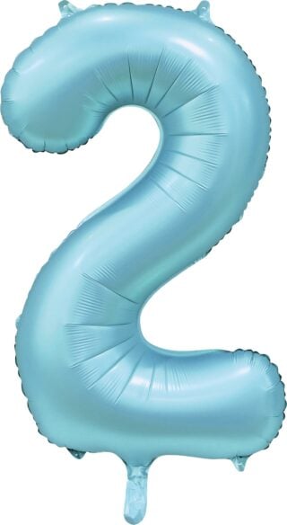 Sifferballonger Satin Ljusblå 86 cm - 9