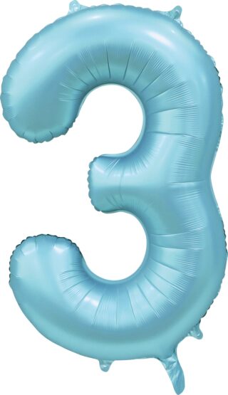 Sifferballonger Satin Ljusblå 86 cm - 8