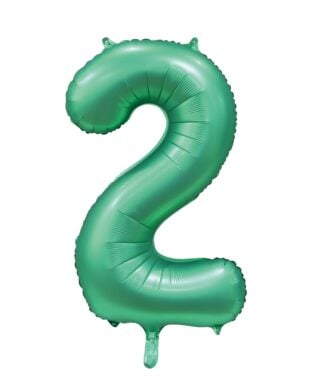 Sifferballonger Satin Grön 86 cm - 3