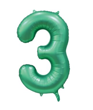 Sifferballonger Satin Grön 86 cm - 4