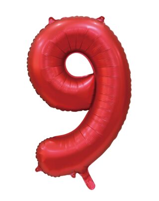 Sifferballonger 86 cm Satin Röd - 10