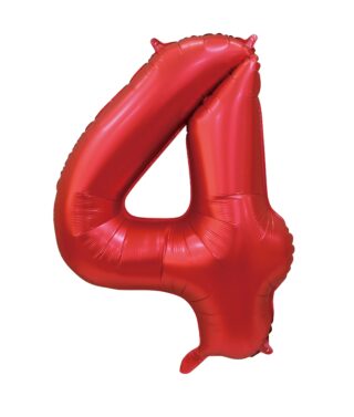 Sifferballonger 86 cm Satin Röd - 5