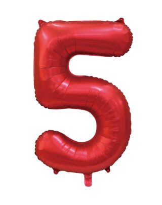 Sifferballonger 86 cm Satin Röd - 6
