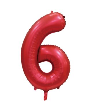 Sifferballonger 86 cm Satin Röd - 7