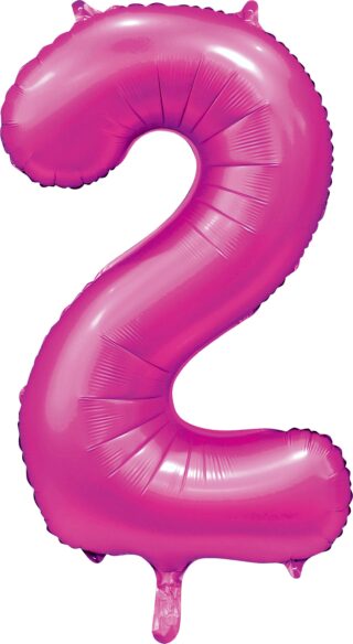 Sifferballonger Satin Hot Pink 86 cm  - 3