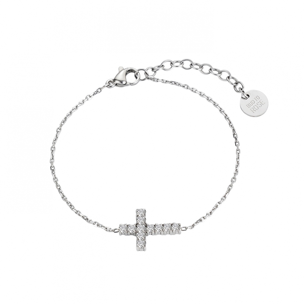 Cross Crystal Armband i silver