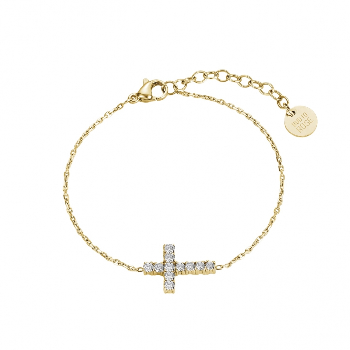Cross Crystal Armband i guld - 2