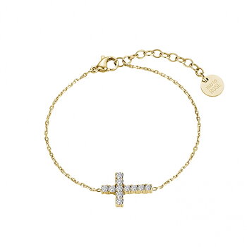 Cross Crystal Armband i guld
