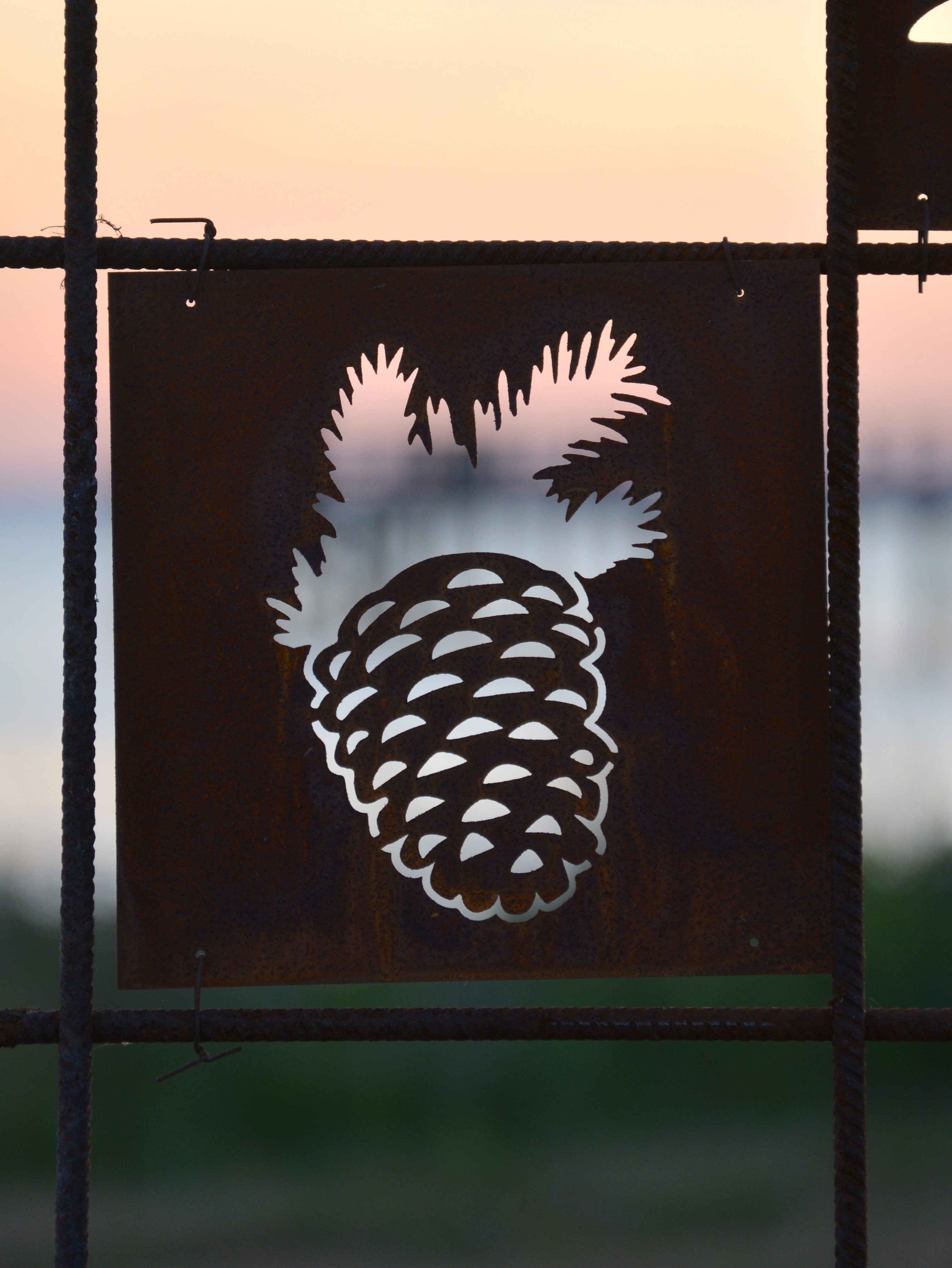 Rostig skylt till armeringsnät KOTTE 14 cm