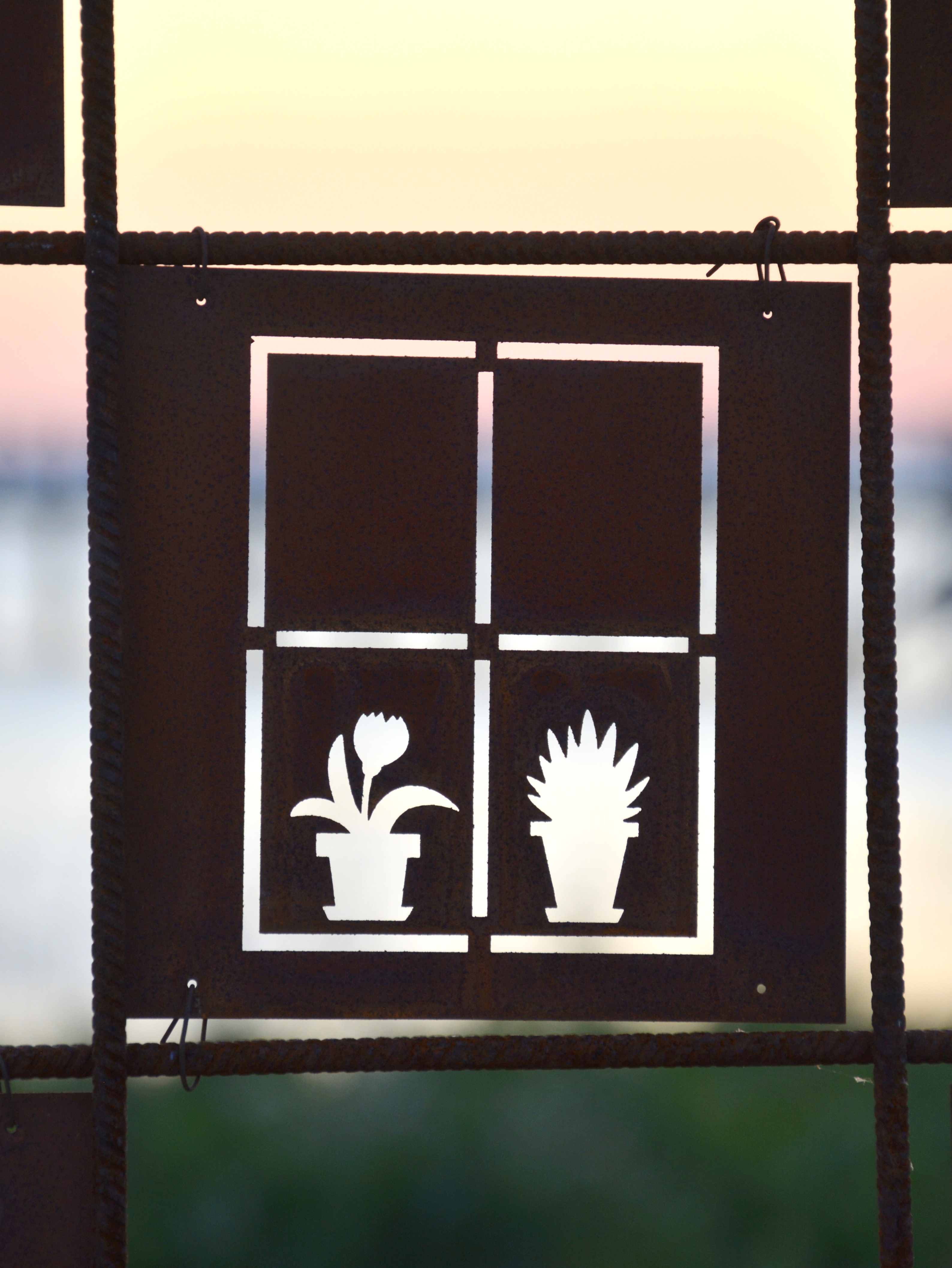 Rostig skylt till armeringsnät FÖNSTER 14 cm