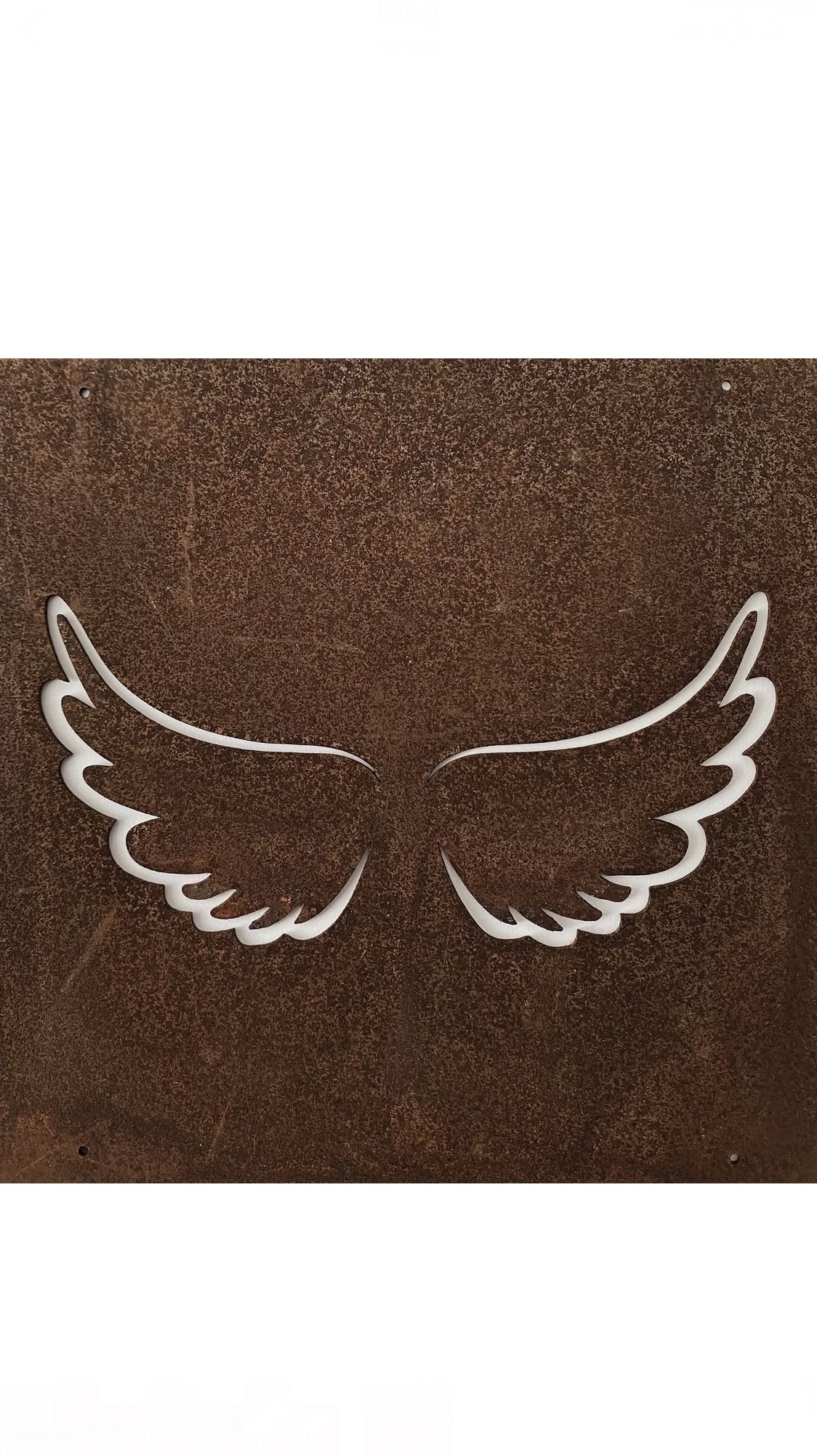 Rostig skylt till armeringsnät ÄNGLAVINGAR 14 cm