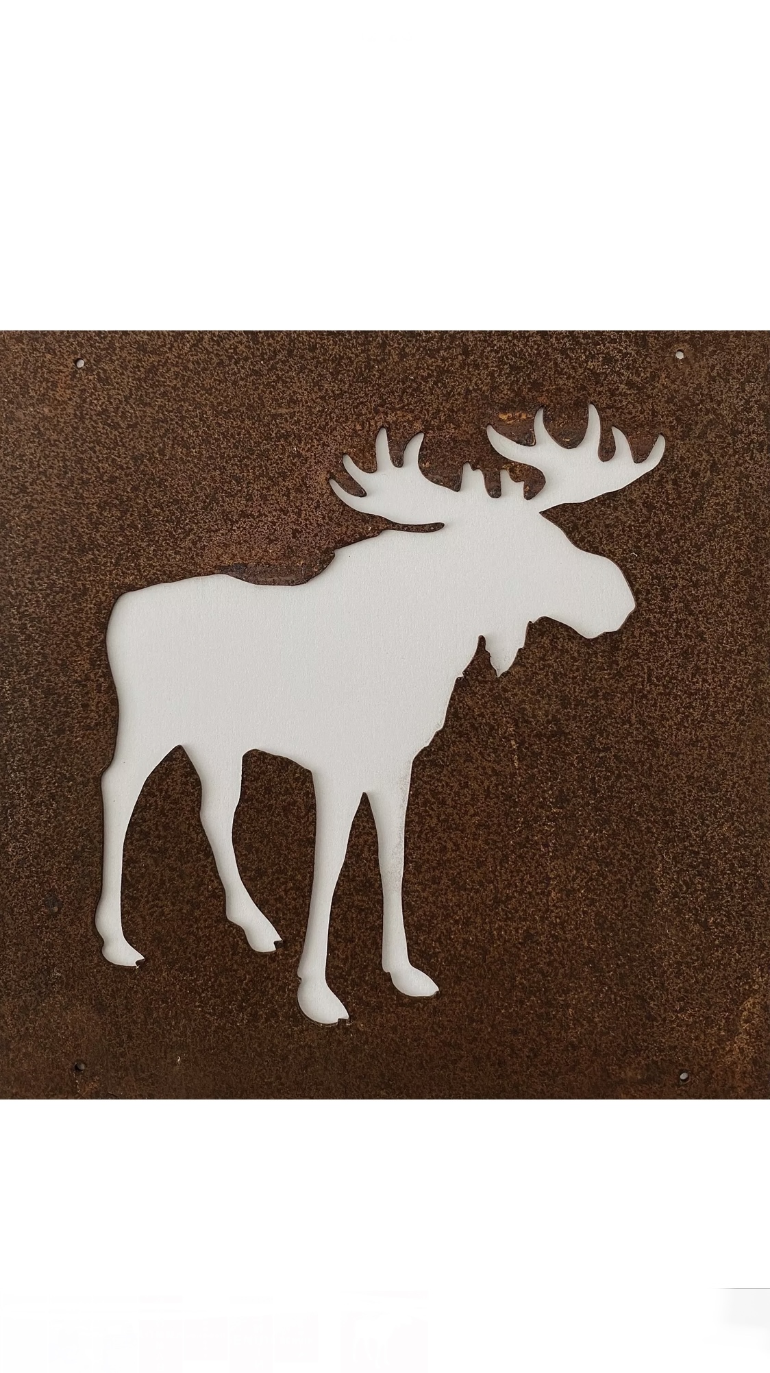 Rostig skylt till armeringsnät ÄLG 14 cm