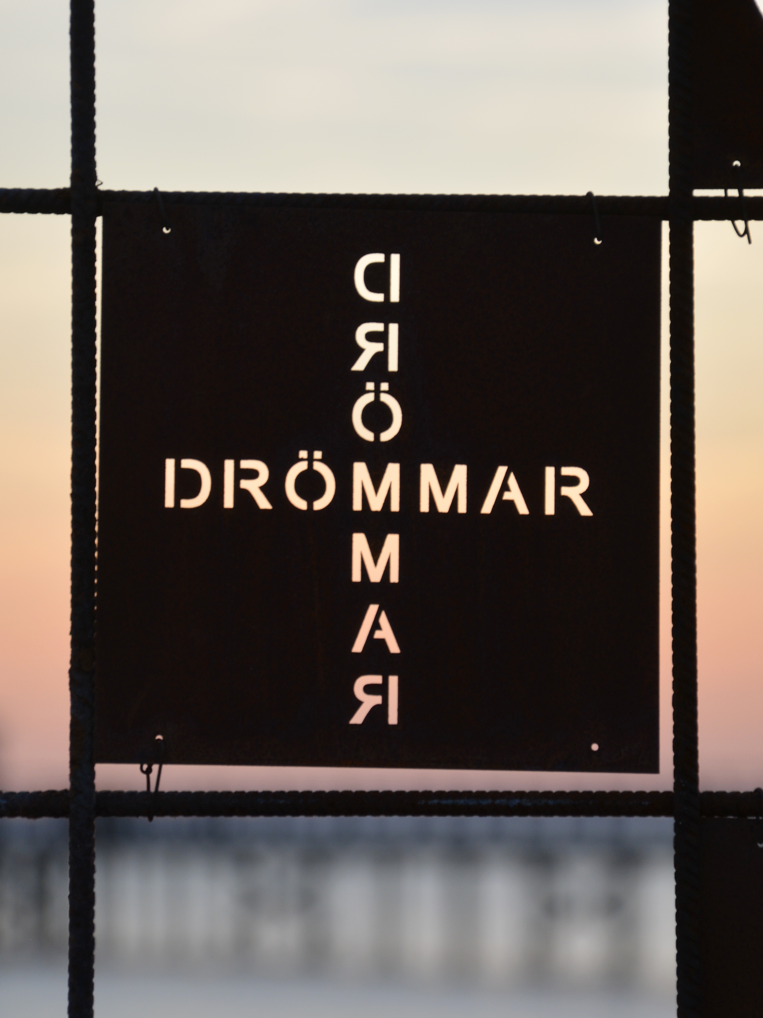 Rostig skylt till armeringsnät DRÖMMAR 14 cm