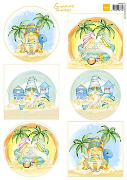 Marianne Design Bildark - Gnomes on the beach - Palmtrees