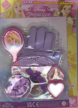 Disney Prinsessor nr 8 2022, 60 sidor, Väska+Handskar+Scrunchie!