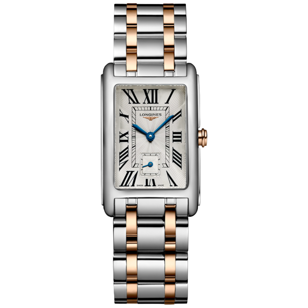 L5.512.5.71.7 Longines DolceVita romerska siffror stål och 18 k rosé guld 23,30 X 37,00 