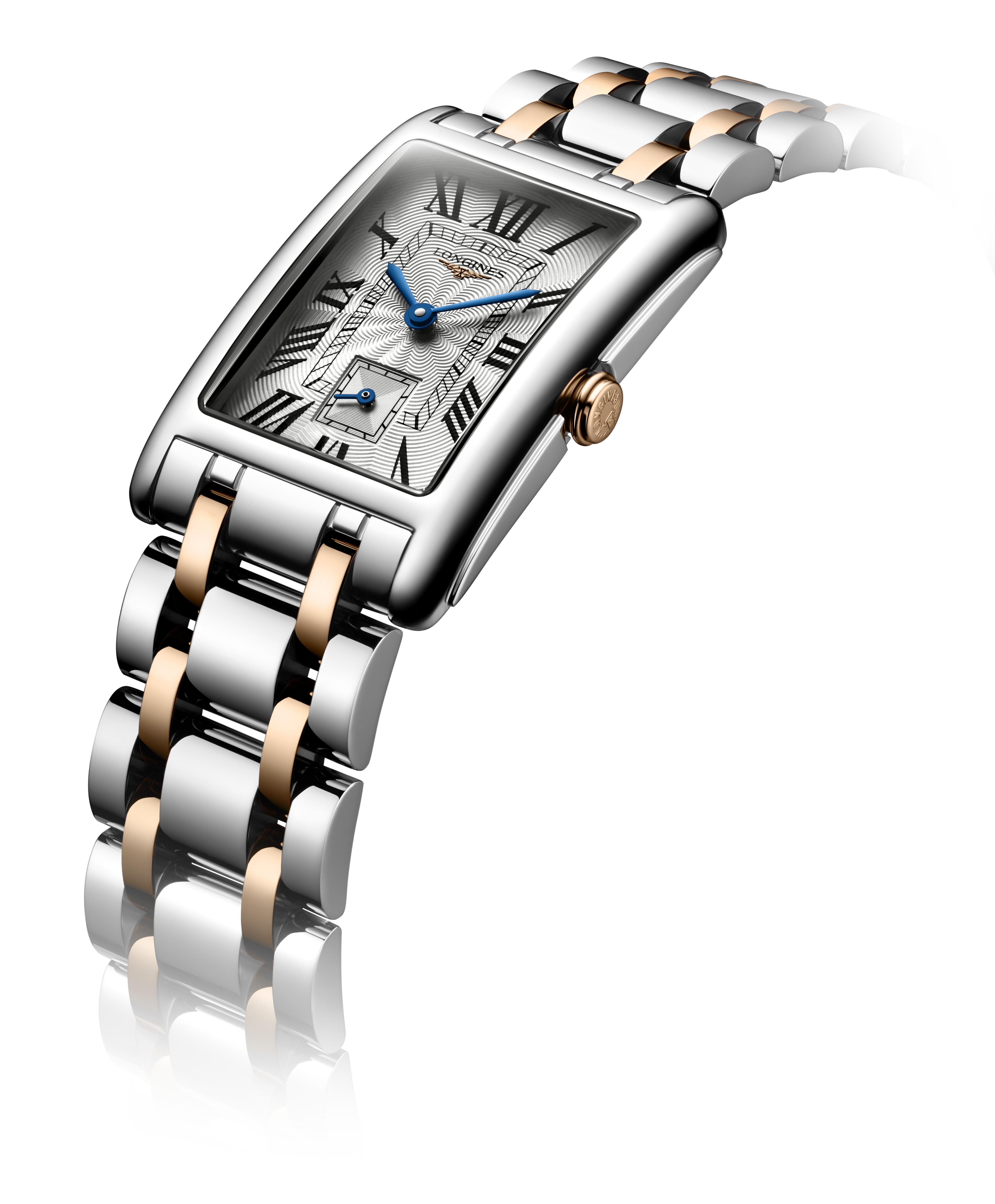 L5.512.5.71.7 Longines DolceVita romerska siffror stål och 18 k rosé guld 23,30 X 37,00 