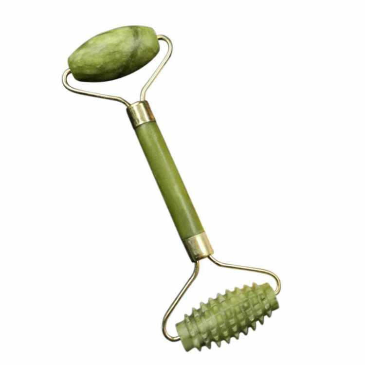 Gua Sha Scraper + Jade Roller Large Spikes - Green - 3