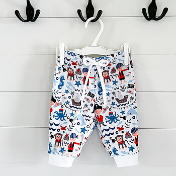  Jerseytyg ekologisk bomull,  "SKEPP O'HOJ", metervara, 