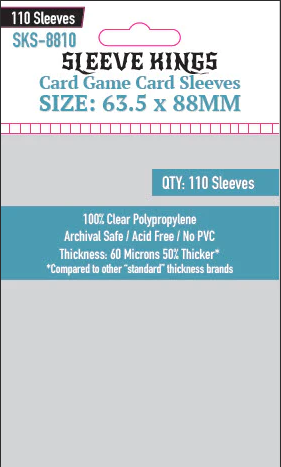 Sleeve Kings Card Game Card Sleeves (63.5x88mm) - 110/Pack