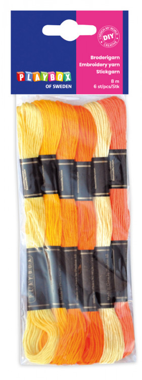Broderigarn gul & orange