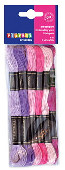 Broderigarn rosa & lila