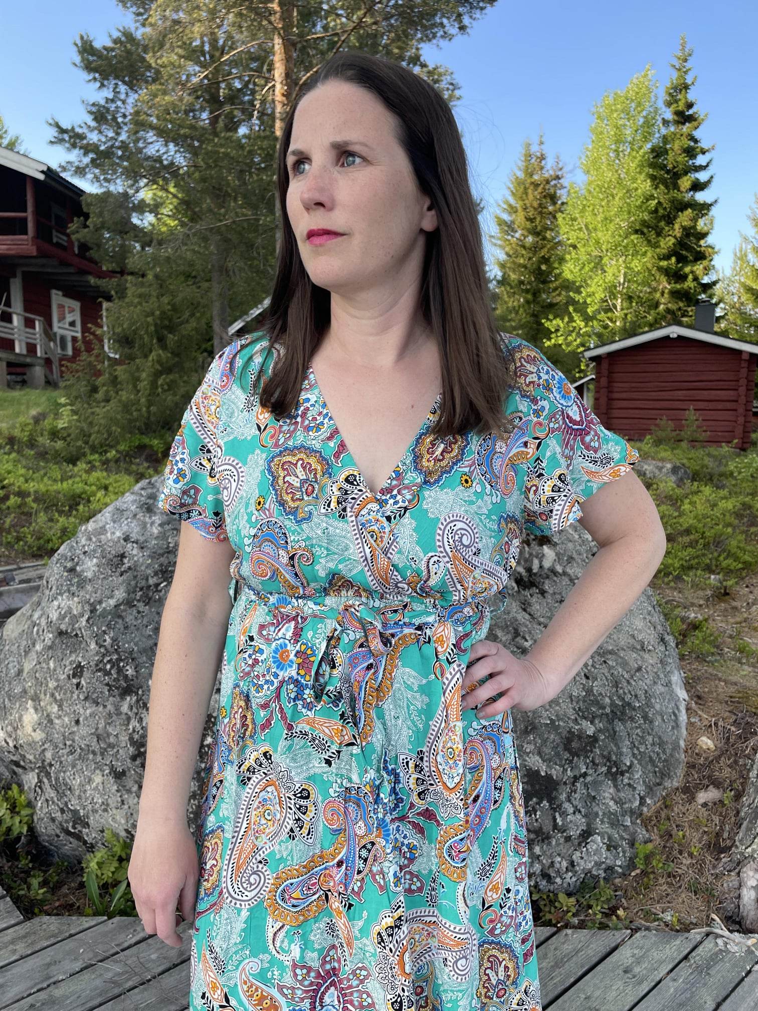 Klänning Paisley - Turkos - 2