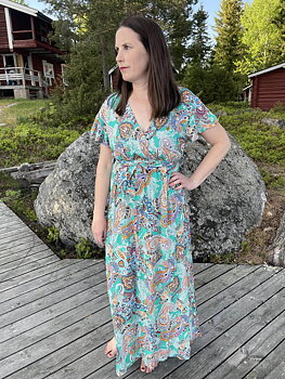Klänning Paisley - Turkos