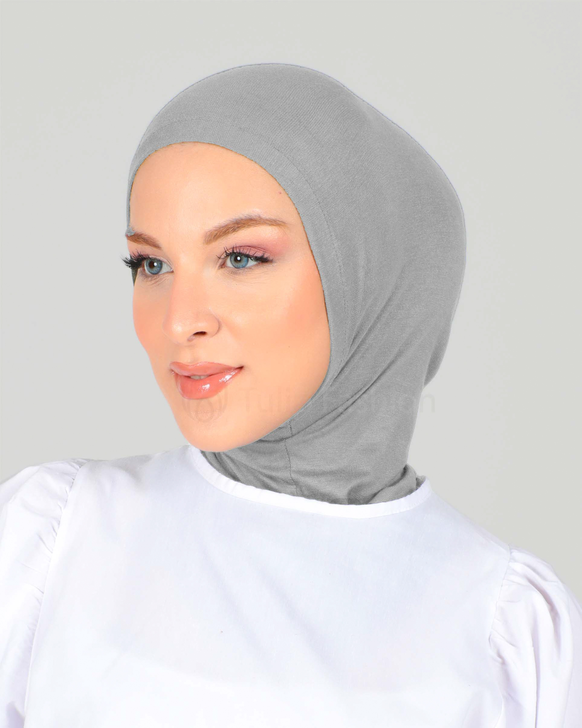 Hijab - Stretch Jersey One Piece - Medium Gray - 2