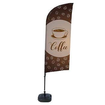 Beach Flag Alu 330 cm Komplett set "Coffee"